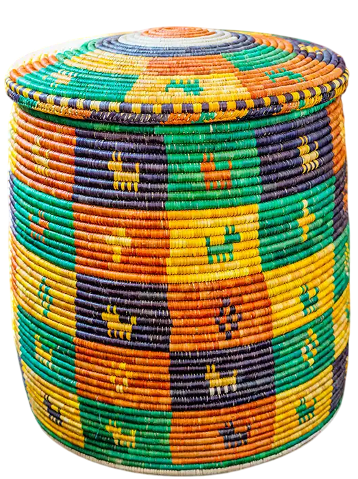 HAND WOVEN LAUNDRY LID BASKETS (NCAU)